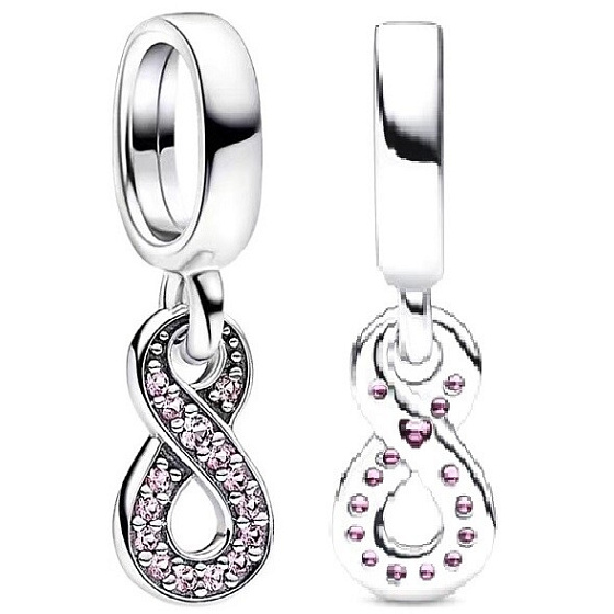 Sterling Silver 925 Infinity Sparkle Charm - Infinity, Pendant Bracelet Symbol