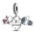 Charm Sterling silver 925 Siblings Daughter Son 3in1, pendant on bracelet family