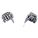 Charm Sterling Silver 925 Skeleton Hand, Bead for Halloween Bracelet