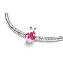 Charm Růžový šnek – přívěsek na náramek, symbol trpělivosti, růstu a jemné ženské energie, zvíře