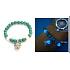 Turkenite glowing blue in the dark, elastic bracelet, 8 mm bead / 16 - 17 cm, stone of young people, seeks a life goal