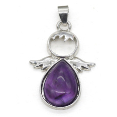 Amethyst Angel guardian pendant natural stone 3,5 x 2,5 mm, stone of kings and bishops