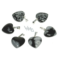 Obsidian flake heart pendant natural stone 15 mm, stone of salvation Obsidian flake heart pendant natural stone 15 mm, stone of salvation
