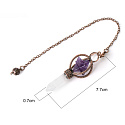 Lapis Lazuli Merkaba pendulum + clear quartz + bronze, natural stone pendant 7,7 cm, chain approx. 26,5 cm