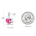 Sterling silver 925 Couple in love, 2in1 heart pendant on love bracelet
