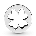 Charm Sterling silver 925 Cut out four-leaf clover - Happiness and Courage, bead for bracelet nature