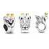 Sterling silver 925 Swans and hearts, love bead on bracelet