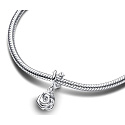 Charm Sterling silver 925 Rose in bloom, nature bracelet pendant