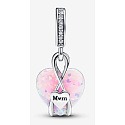 Charm Sterling silver 925 Opalising heart pendant for mom, love bracelet pendant