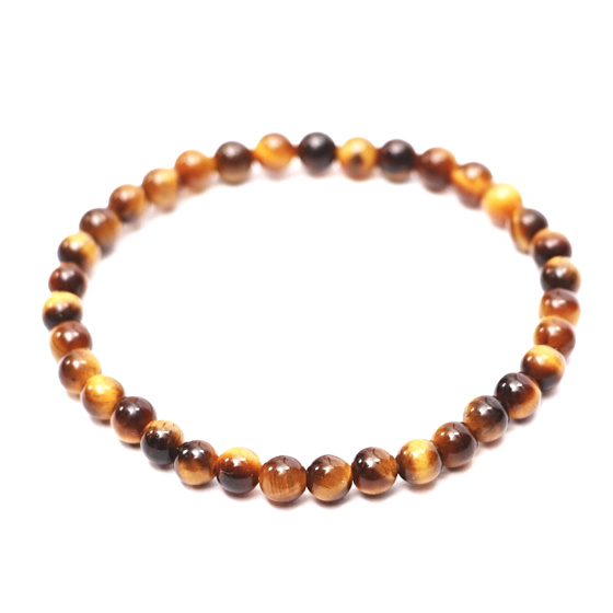 Tiger eye bracelet elastic natural stone, ball 4 mm / 15 cm, for children, stone of the sun and earth, brings luck and wealth