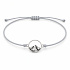 The Power of Color – The Mountains Are Calling – mountain-themed bracelet on a light gray cord