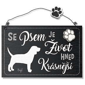 Nekupto Pets wooden sign Beagle 155 x 98 x 5 mm