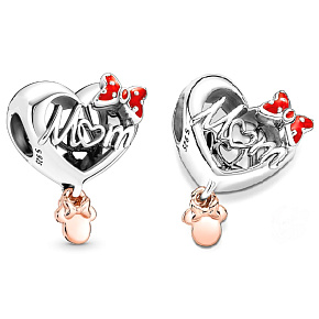 Charm Sterling silver 925 Disney Minnie Mouse Mom - Mom, bead for bracelet