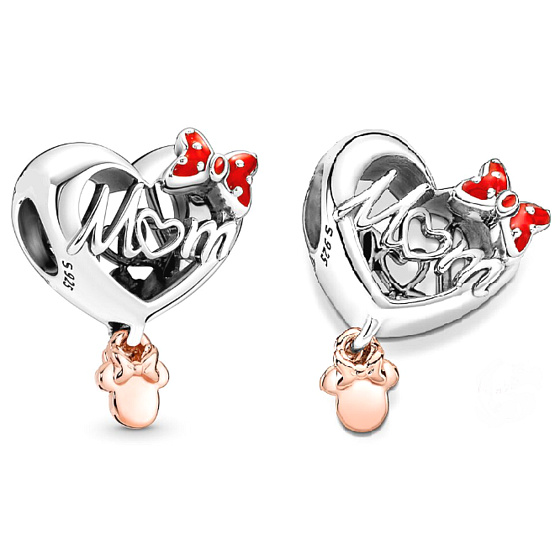 Charm Sterling silver 925 Disney Minnie Mouse Mom - Mom, bead for bracelet
