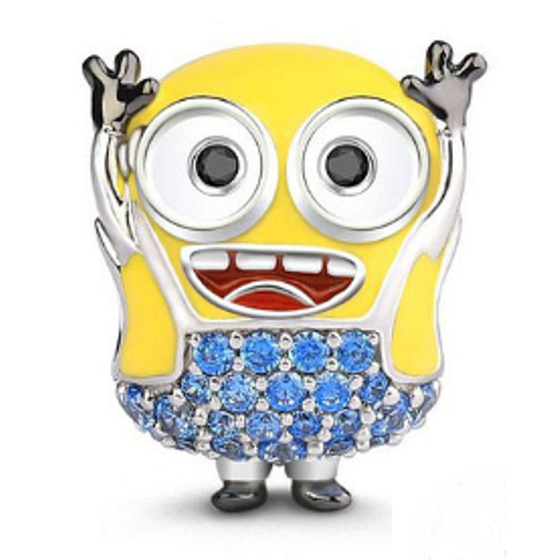 Charm Sterling silver 925 I'm a villain - Mimons Mimoň Bob - The cutest Mimoň of them all, bead for bracelet movie