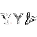 Sterling silver 925 Alphabet letter Y, bead for bracelet