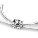 Charm Sterling silver 925 25 anniversary, bead on bracelet