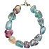Rainbow fluorite bracelet natural stone 19 cm, stone of geniuses