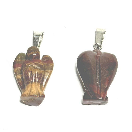 Jasper Angel guardian pendant natural stone hand cut 2 - 2,2 cm, stone of positive energy