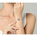 Cancer, zodiac sign, silver + zirconia bracelet pendant, ball 9 mm 1 piece
