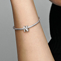 Sterling silver 925 Alphabet letter N, bead for bracelet