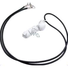 Magnezit / Howlit bílý Penis amulet pro plodnost, přívěsek přírodní kámen ručně broušený 3 cm Magnezit / Howlit bílý Penis amulet pro plodnost, přívěsek přírodní kámen ručně broušený 3 cm