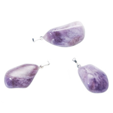 Amethyst Lavender Malawi Tumbler pendant natural stone 2,2-3 cm, 1 piece, stone of kings and bishops