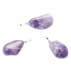 Amethyst Lavender Malawi Tumbler pendant natural stone 2,2-3 cm, 1 piece, stone of kings and bishops