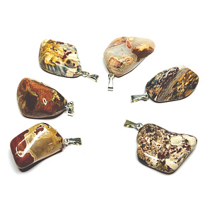 Jasper Brekcie Troml pendant natural stone, 2,2-3 cm, 1 piece, stone of positive energy