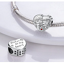 Sterling silver 925 Sister in my heart, bead heart on bracelet family