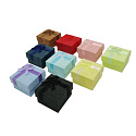 Gift box with jewelry sponge and light green ribbon 4 x 4 x 2.5 cm 1 piece