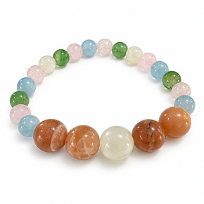 Bracelet with a story – I love you, daughter, natural minerals, 8 mm bead / wrist 16–18 cm