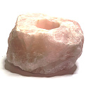 Rose quartz candlestick raw natural stone 110 x 110 x 60 mm 1 piece, stone of love