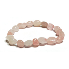 Rose bracelet elastic natural stone, stone 8 - 10 mm / 16 - 17 cm, love stone