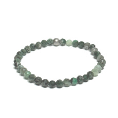 Emerald facet bracelet elastic natural stone, ball 5 mm / 16-17 cm, royal stone