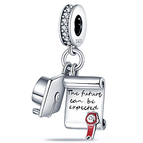 Charm Sterling silver 925 Graduation - Future can be expected, pendant on bracelet