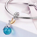 Charm Sterling silver 925 Fairy from the blue planet, fairy bracelet pendant