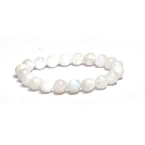 Moonstone white bracelet elastic natural stone, ball 10 mm / 16-17 cm, stone of destiny