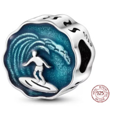 Sterling silver 925 Surf - for surfers, bead for bracelet sport