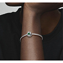Charm Sterling silver 925 Infinity circle eternity flower royal green, bead for bracelet