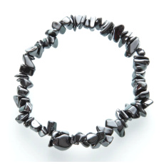 Hematite bracelet elastic chopped natural stone 19 cm, healthy blood stone