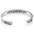 Stainless steel bracelet silver with engraving Nothing can stop you, open cuff, 4 mm