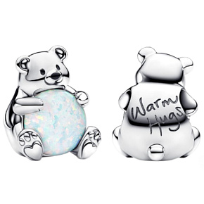 Charm Lední medvěd se sněhovou koulí, korálek na náramek zvíře
