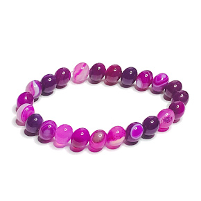 Agate pink lace bracelet elastic natural stone, ball 8 mm / 16 - 17 cm Agate pink lace bracelet elastic natural stone, ball 8 mm / 16 - 17 cm