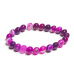 Agate pink lace bracelet elastic natural stone, ball 8 mm / 16 - 17 cm