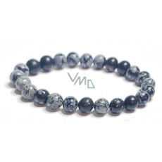 Obsidian flake bracelet elastic natural stone, bead 8 mm / 16-17 cm, rescue stone Obsidian flake bracelet elastic natural stone, bead 8 mm / 16-17 cm, rescue stone