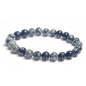 Obsidian flake bracelet elastic natural stone, bead 8 mm / 16-17 cm, rescue stone Obsidian flake bracelet elastic natural stone, bead 8 mm / 16-17 cm, rescue stone