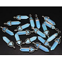 Opalite pendulum hexagon pendant synthetic stone 41 x 13 mm, stone of wishes and hopes