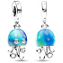 Charm Sterling silver 925 Thermo - Jellyfish changing colors, animal bracelet pendant