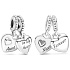 Charm Sterling silver 925 Heart Aunt & Niece 2in1, divisible family bracelet pendant